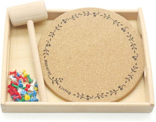 DANNI Gudong Montessori Practical Life Material Hammer and Nails Set with Wooden Tray Montessori Educational Wooden Toys for Children (1)