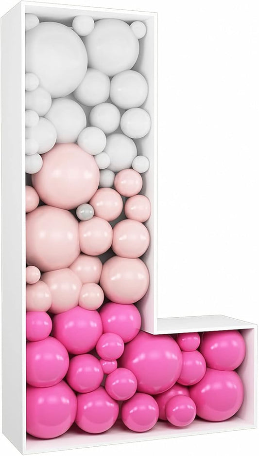 3FT Tall Mosaic Balloon Frame Letters Big Marquee Light Up Letters DIY Kit for Birthday Party Wedding Backdrop Decor Letter L Pre-Cut Foam Board