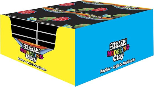 BAZIC Modeling Clay Black Color 1 LB, Light Dough Art Craft, Non Toxic Gift for Artist Kids Toddler Boys Girls, Bulk for Classroom, 24-Pack