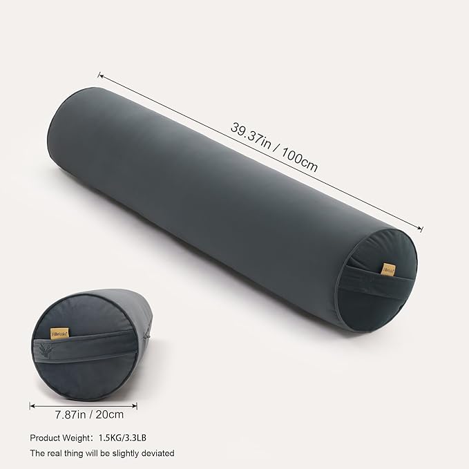 Bolster Pillow for Bed – Long Round Body Pillow for Adults, Cuddle Pillow for Sleeping, Full-Length Support,39.37 x 7.87 Inches,Charcoal Gray