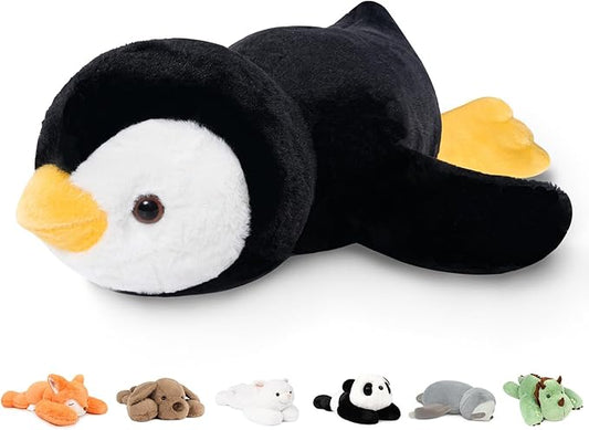 Niuniu Daddy 20" | 3.3 Pound Penguin Weighted Stuffed Animals for Adults Kids, Large Pillowfort Plush Animal Toys for Baby, Big Body Pillow for Gift Present Birthday Christmas Valentine Thanksgiving