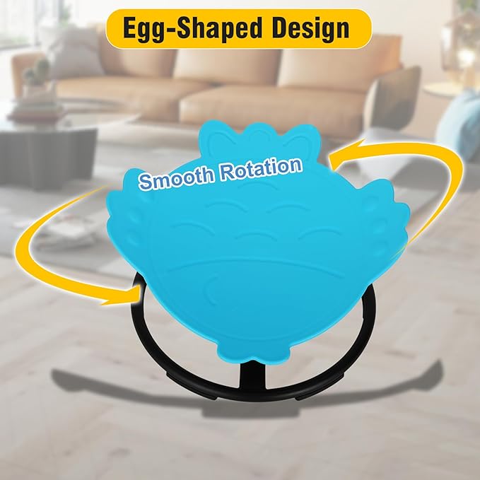 Autism Kids Swivel Chair, Spinning Chair for Kids Sensory, Sensory Toy Chair, Carousel Spin Sensory Chair for Kids, Training Body Coordination (Blue)