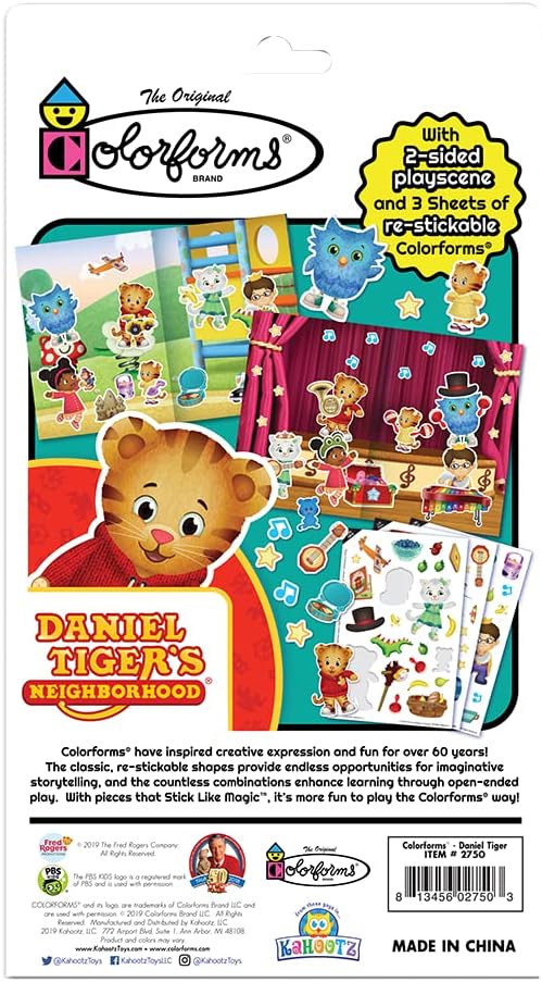 Colorforms Travel Set, Stickers for Kids – Daniel Tiger Toys, Arts and Crafts, Reusable Sticker Book, Kids Stickers, Toddler Crafts, Stickers for Boys, Girls, Arts & Crafts, Craft Supplies, Ages 3+