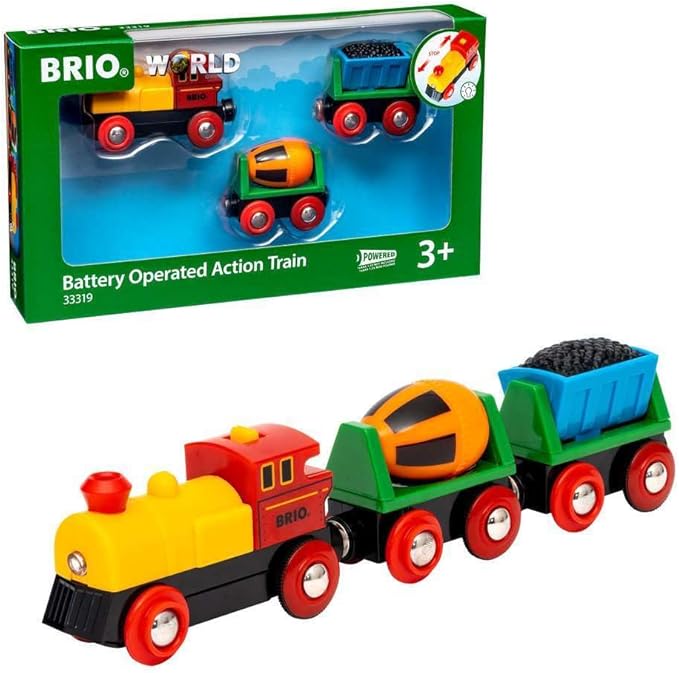 BRIO World Battery Operated Action Train - Dynamic 3 Piece Toy Train Set | Perfect for Kids Ages 3+ | Fun and Educational | Compatible with All Railway Toys