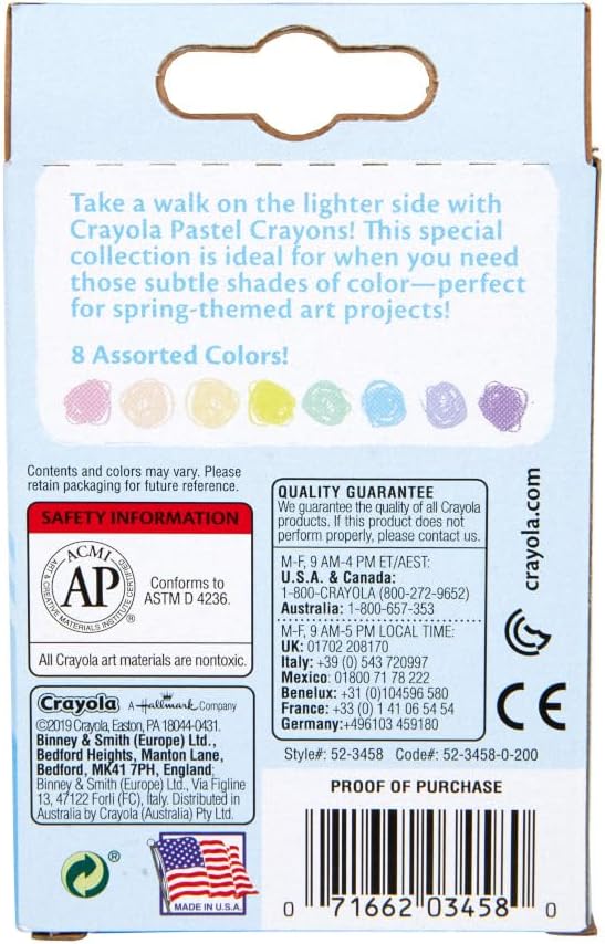 Crayola Pastel Crayons (24 ct), Specialty Crayons for Kids, Art Supplies, Pair with Coloring Books, Gift for Kids, Ages 3, 4, 5