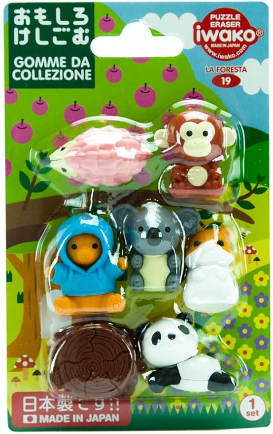 Iwako Japanese Kawaii Animal Eraser Set