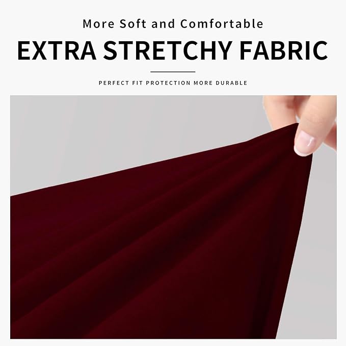 Easy-Going 100% Dual Waterproof Oversized Loveseat Cover Stretch Soft Couch Cover for Dogs, Sofa Slipcover for 2 Separate Cushion Couch Leakproof Furniture Protector for Kids, Pets Wine