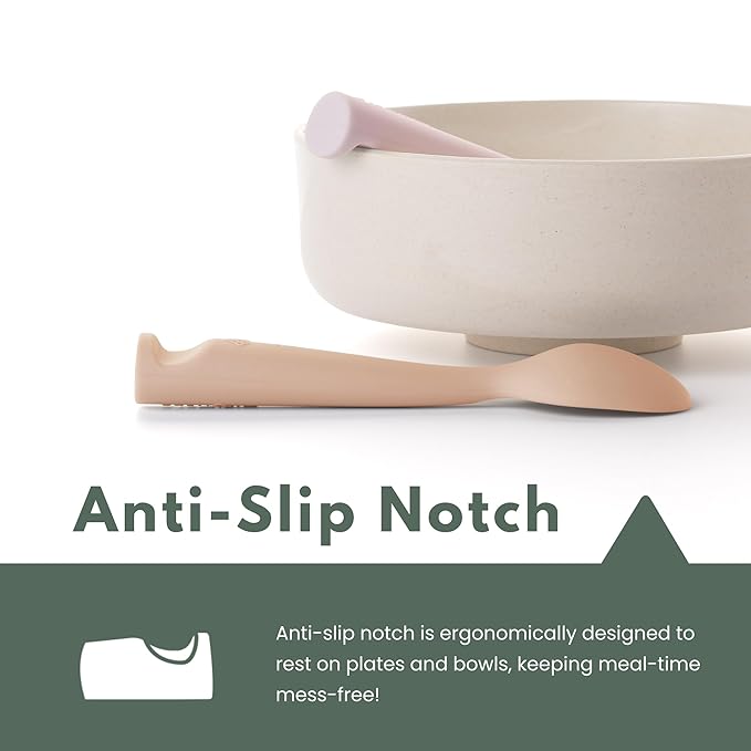 Miniware Silicone Baby Spoon for Training - BPA Free Baby Utensils - Baby Spoons Self Feeding 6 Months | 100% Food Grade Silicone - Modern & Dishwasher Safe Toddler Spoons (Cotton Candy and Toffee)