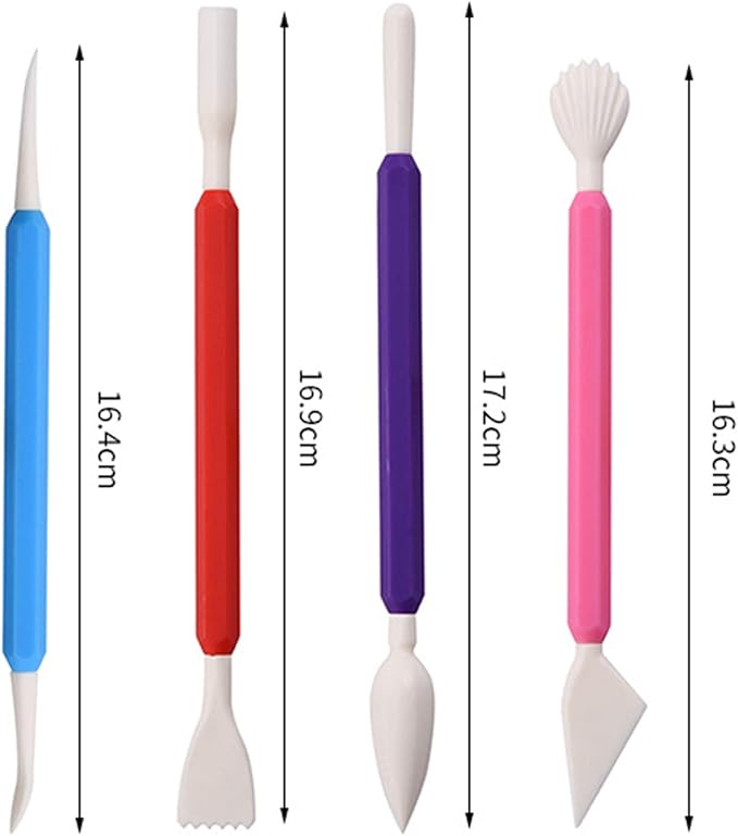 kiniza 9 Pieces Clay Sculpting Tools, Plastic Modeling Clay Tools for Kids，Double-Head Plastic Ceramic Pottery Tool Kit,Crafts Clay Modeling DIY Kit Cook Decorating Tools for Shaping and Sculpting