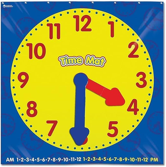 Learning Resources Time Activity Mat, Homeschool, Learning Clock, Classroom Activity, Ages 5+