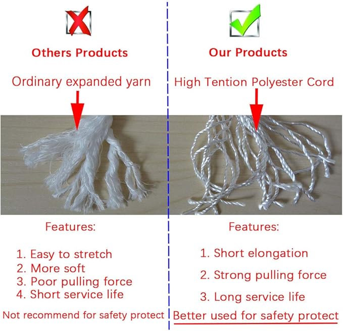 Child Safety Net 3.28ft x 9.84ft Stair Balcony Railing Protector/Pet Toy Anti-Fall Sturdy Polyester White – 1 Pack