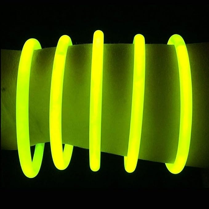Glow Sticks Bulk Wholesale Bracelets, 2500 8” Yellow Glow Stick Glow Bracelets, Bright Color, Glow 8-12 Hrs, Glow Party Favors Supplies, Sturdy Packaging, GlowWithUs Brand