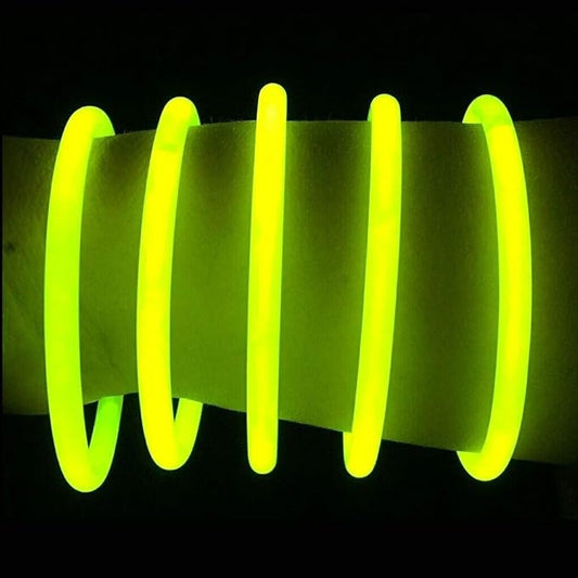 Glow Sticks Bulk Wholesale Bracelets, 1000 8” Yellow Glow Stick Glow Bracelets, Bright Color, Glow 8-12 Hrs, Glow Party Favors Supplies, Sturdy Packaging, GlowWithUs Brand