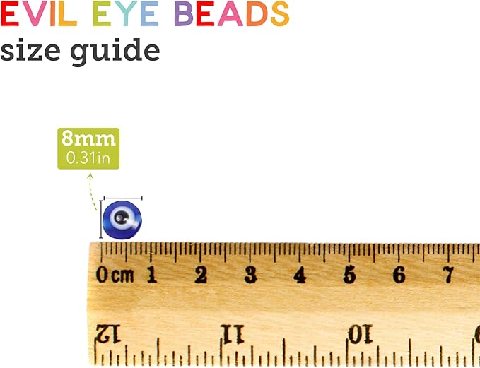 Incraftables Evil Eye Beads for Jewelry Making (24 Colors). Best Evil Eye Bracelets kit (720pcs). Round Glass Beads for DIY Charms & Necklace with Elastic String & Clasps