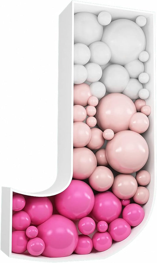 3FT Tall Mosaic Balloon Frame Letters Big Marquee Light Up Letters DIY Kit for Birthday Party Wedding Backdrop Decor Letter J Pre-Cut Foam Board