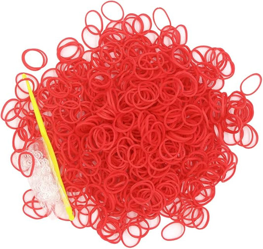 3000PCS Loom RubberBands Kit with 75 Clips,5 Hooks, Premium Bracelet Making Kit for Kids Weaving DIY Crafting Gift(Red)