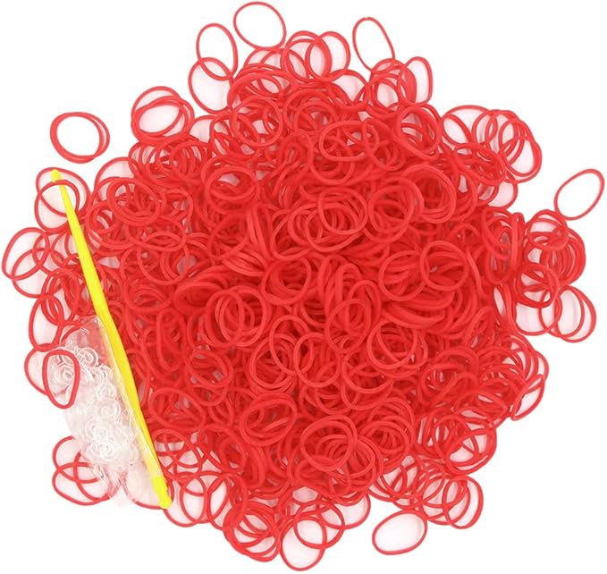 3000PCS Loom RubberBands Kit with 75 Clips,5 Hooks, Premium Bracelet Making Kit for Kids Weaving DIY Crafting Gift(Red)