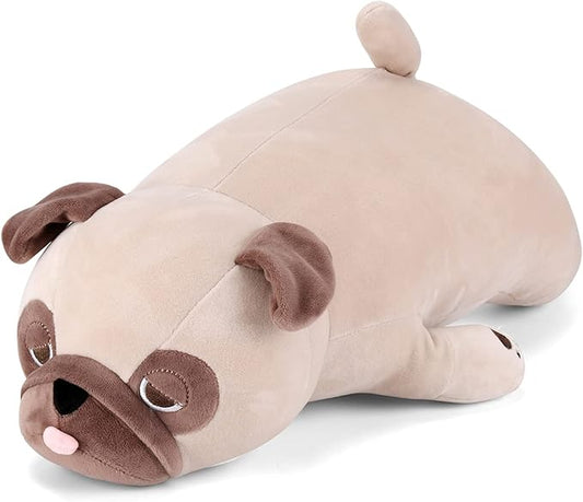 Pug Weighted Stuffed Animals - 21 Inch 3.5 Pounds Weighted Plushies Pug - Big Bulldog Plush Stuffed Animals Pillow - Cute Plush Toys Gifts for Kids & Adults
