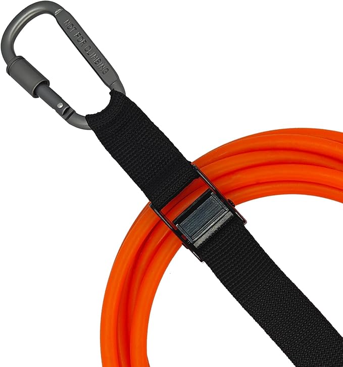 Extension Cord Holder, Extension Cord Organizer for Cables, Hoses and Ropes, Extension Cord Storage for Garage Organization and Storage with Loop Lock Buckle for Hanging (Black/Set of 2)