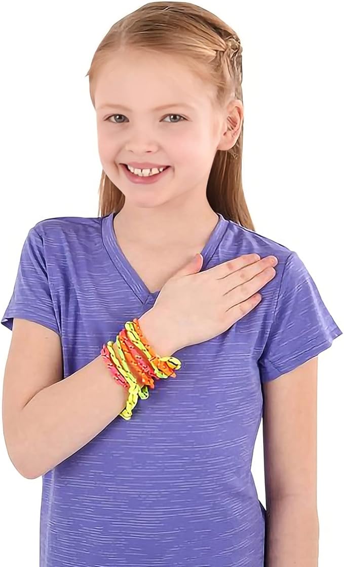 ArtCreativity Adjustable Friendship Bracelets - Pack of 144 Fabric Material Wristbands in Assorted Neon Colors - Fun Party Favor, Carnival Prize - Amazing Gift for kids, adults and pets