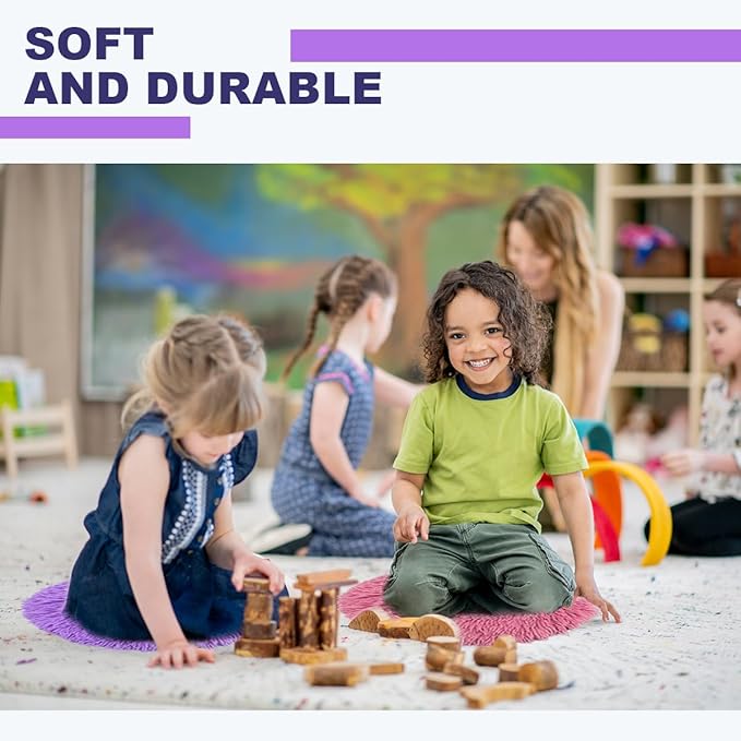 15 PCS Floor Cushions for Kids Colourful Educational Classroom Rug 16 inch Round Floor Cushion Round Seat for School Home Learning Group Activities Play Area