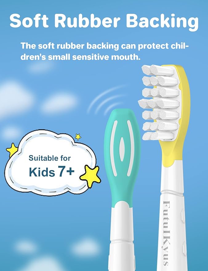 FutulkyUS Kids Toothbrush Replacement Heads for Philips Sonicare: Over 7 Years Old Child Soft Electric Standard Children Brush Head for Boy Girl, White 8 Pack