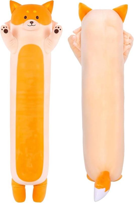 Fox Plush Body Pillow for Kids | Long Stuffed Animal Cuddle Pillow | Soft, Cute Hugging Toy | Plushie Gift for Girls & Boys | Long Plush Body Pillow for Sleep & Comfort | Medium, 35 Inches