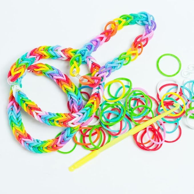 3000PCS Loom Rubber Bands Kit with 75 Clips,5 Hooks, Premium Bracelet Making Kit for Kids Weaving DIY Crafting Gift(Yellow)