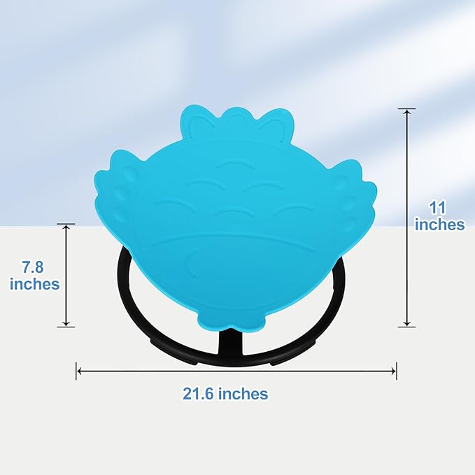 Autism Kids Swivel Chair, Spinning Chair for Kids Sensory, Sensory Toy Chair, Carousel Spin Sensory Chair for Kids, Training Body Coordination (Blue)