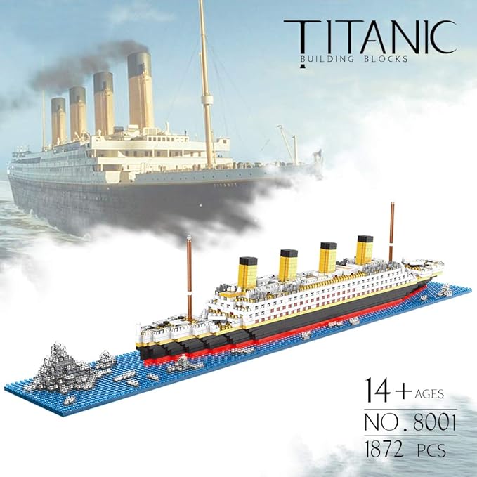 Titanic Ship Model Building Block Set for Adults Cruise Ship MIicro Blocks DIY Educational Toys for Kids Ages of 14+ 1872 Pieces