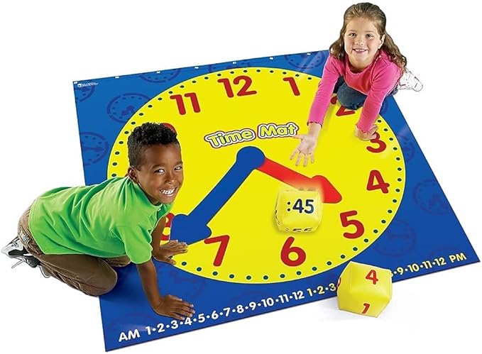 Learning Resources Time Activity Mat, Homeschool, Learning Clock, Classroom Activity, Ages 5+