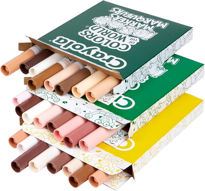 Crayola Colors Of The World Classpack (240 Ct), Bulk Skin Tone Washable Markers, School Supplies For Teachers, Individual Marker Boxes