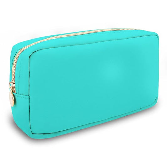 UIXIZQ Small Makeup Pouch for Purse, Nylon Travel Toiletry Storage Pouch Cute Preppy Cosmetic Bag for Women Girls, Waterproof Makeup Organizer Skincare Bag Purse with Zipper (Small-Cotton Candy)