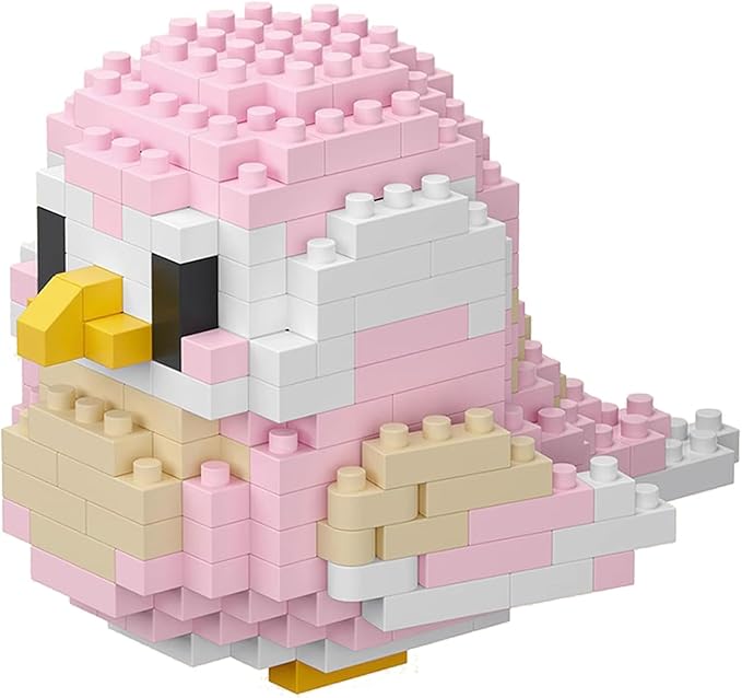 Birds Building Blocks for Adults Mini Building Blocks Birds Building Bricks Toy Micro Block Building Set Gift for Kids and Adults-244 PCS(Honey Peach)