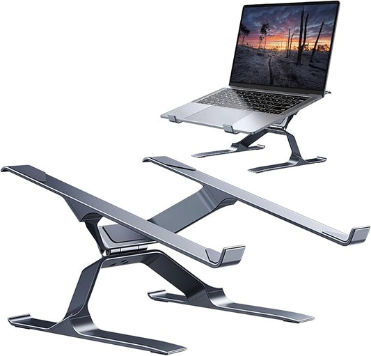 Adjustable Laptop Stand for Desk, Portable Laptop Riser, Ergonomic Computer Notebook Holder for MacBook Pro Air, Dell XPS, HP, Lenovo (13.3-17.3'') (Gray)