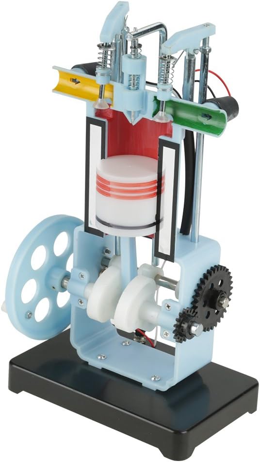 Engine Model,4 Stroke Hand Crank Model Engine Building Kit Scientific Physics Model for Physics Mechanics Experiment Teaching Instrument 4 Stroke