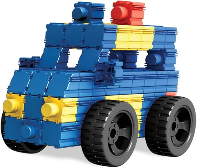 SNAPO Advanced Builder Blocks 7 Years and up - Six-Sided Toddler Building Blocks - Build Planes, Cars and Trains - Unisex Stackable Assembly Blocks for Kids (300pcs)