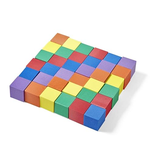 hand2mind Foam Blocks, Counting Cubes for Kids Math, 1 Inch Blocks for Preschool Crafts, Early Math Manipulatives for Preschool, Classroom Supplies for Teachers Elementary (Pack of 100)