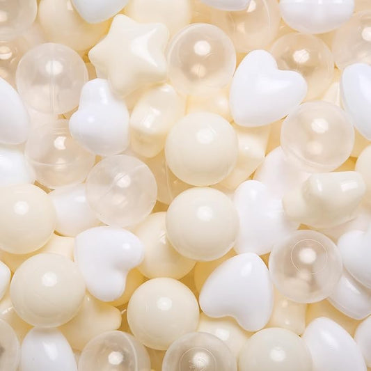 GOGOSO Ball Pit Balls,Plastics Balls for Ball Pit, Stars Hearts Shape for PastelBall for Toddlers Kids