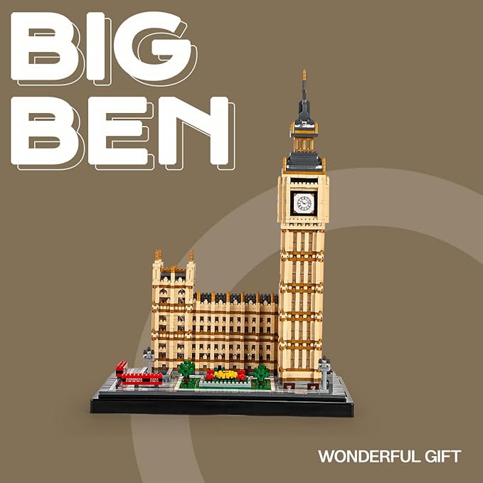 NeoLeo Real Big Ben Micro Building Blocks Set (3900+PCS) - World Famous Architectural Model Toys Gifts for Kid and Adult