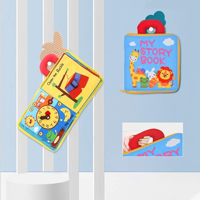 beiens Quiet Book Montessori Toys, Busy Board for Toddlers 1 2 3 4, Toddler Activities Busy Book, Toddlers Travel Toy, Sensory 3D Cloth Books for Infants Baby Boys and Girls Gift