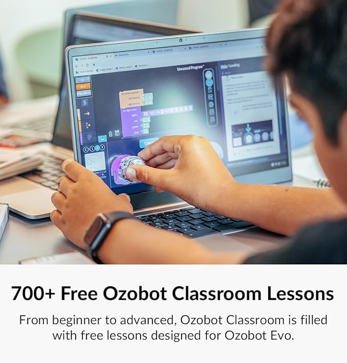 Evo Classroom Kit (18 Bots): Interactive Coding Robot, Kids Ages 5+, Includes 12 Evo Robots, Color Code Markers, Charging Cradle, Bot Stickers, Access to 700+ STEAM Lessons, Educators & Parents