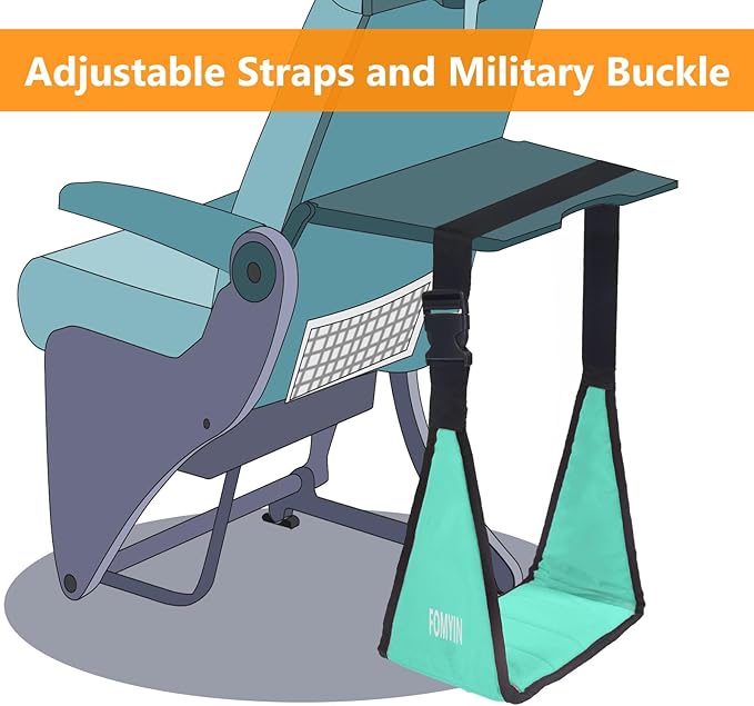 Airplane Footrest with No Feet Clashing Support Design, Portable Travel Foot Hammock, Memory Foam Plane Foot Rest to Relieve Feet Soreness - Long Flights Essentials