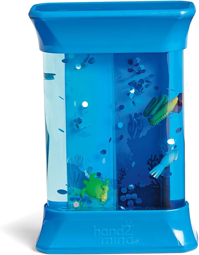 hand2mind Exploring Ocean Forces Sensory Bottles, Quiet Fidget Toys for Kids 3-5, Toddler Learning Toys, Calming Corner Classroom, Calm Down Corner Supplies, Preschool Science Center Materials