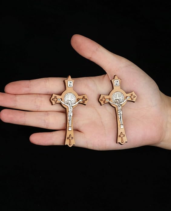 COTTVOTT Wooden Christian Jesus Cross/Orthodox Crucifix Charms Pendants for Rosary Necklace, DIY Jewelry Making Accessories Parts