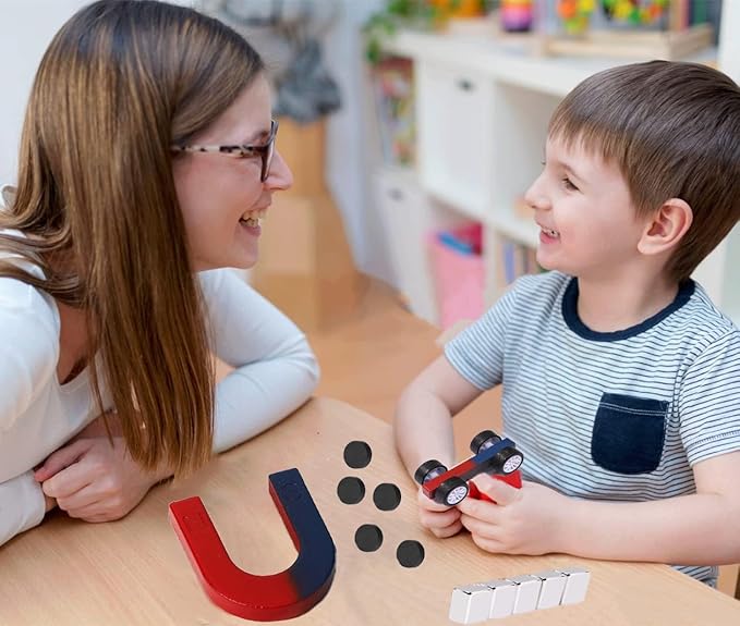 Junior Science Magnet Set for Education Science Experiment Tools Icluding Bar/U-Shaped/Iron Oxide Rest/Plate with Nickel