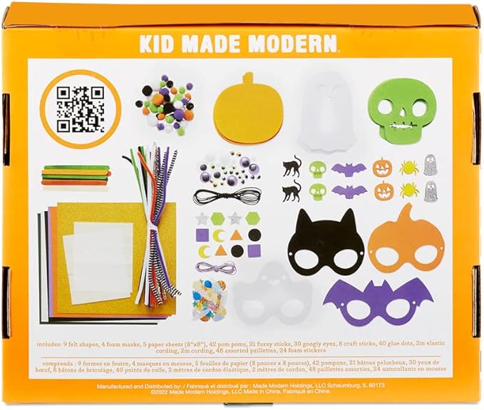 Kid Made Modern Halloween Craft Kit for Kids Ages 6+ - 200+ Pieces DIY Arts and Crafts Kit for Art Projects - Halloween Activities Decorating Kit for Classroom