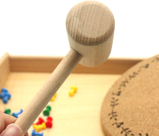 DANNI Gudong Montessori Practical Life Material Hammer and Nails Set with Wooden Tray Montessori Educational Wooden Toys for Children (1)