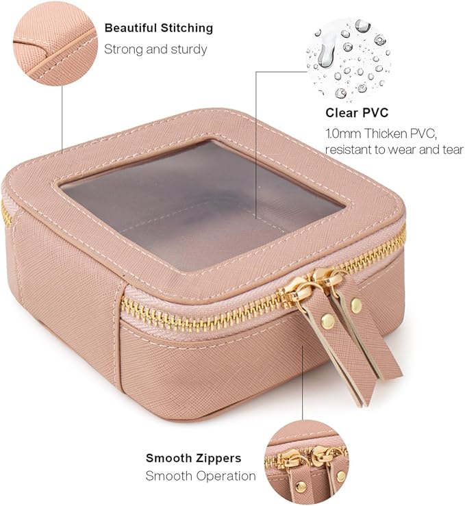 FFpaw Travel Clear Makeup Bag Set, TSA Approved Cosmetic Bag Case with Zipper Portable Makeup Pouch Toiletry Bag Women Traveling Cosmetic Organizer Storage Bag Car Organizer Car Essentials for Women