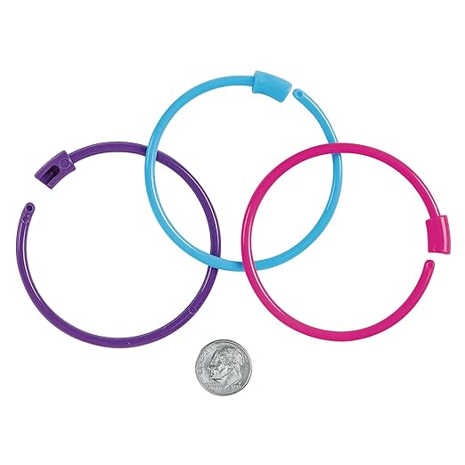 Colorations Pony Bead Bracelets for Kids, Set of 24, 3 Colors, 1/4 Diameter, Snap Closure, Jewelry, Gifts, Arts & Crafts, Wearables, Reusable (Item # PBBR)